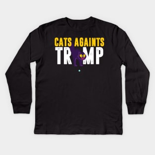 Cats against Trump- Funny Artwork Gift Kids Long Sleeve T-Shirt